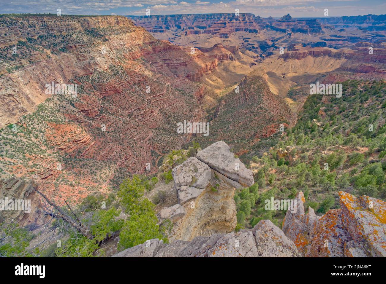 Grand Canyon view from Twin Point Overlook, Upper Rim, Grand Canyon National Park, Arizona, USA Stock Photo