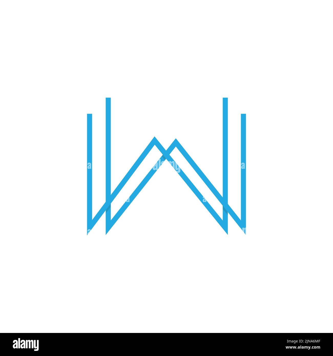 Initial letter W logo line art vector. Minimal typography line art logo design template Stock Vector