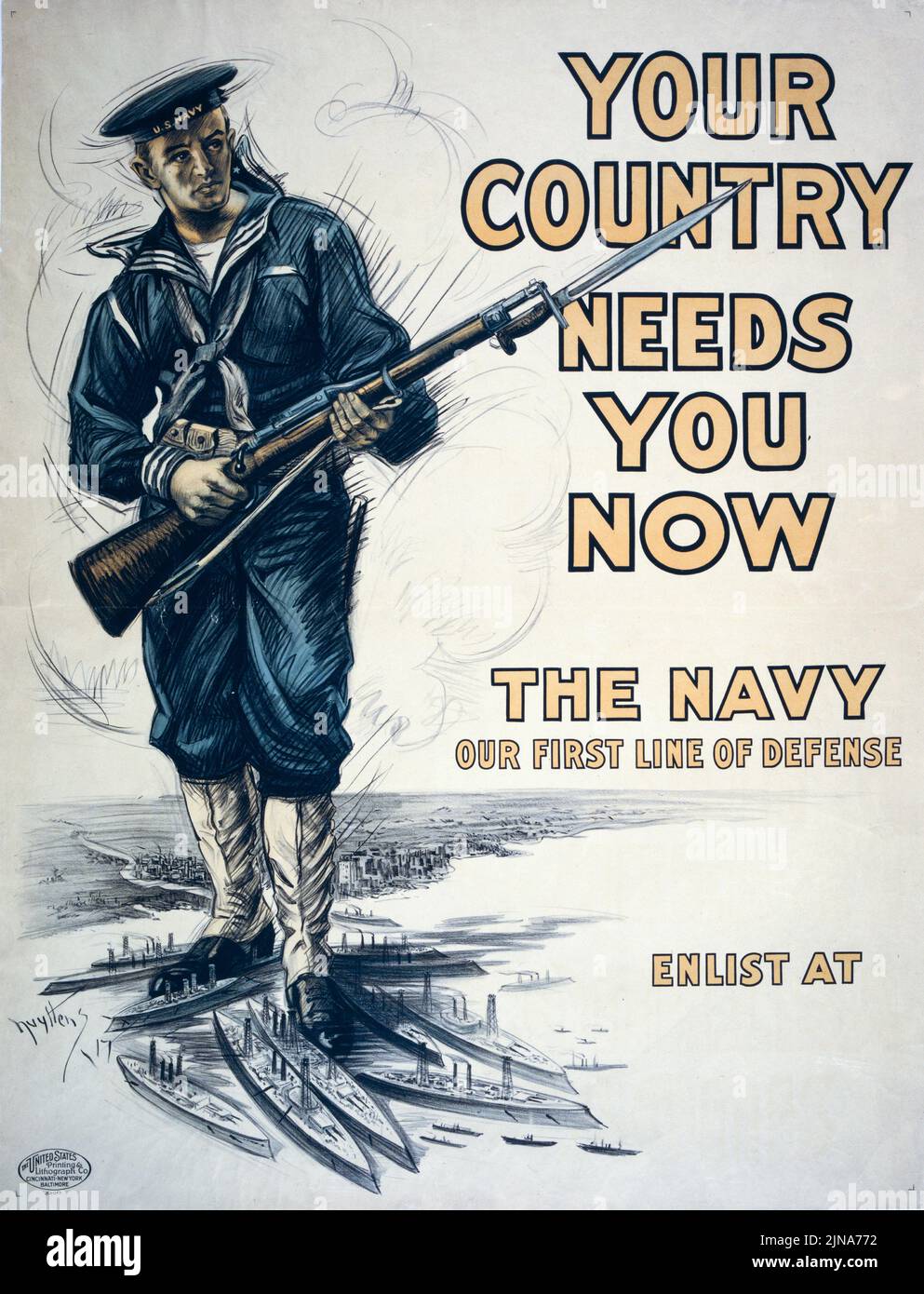 Your country needs you now – The Navy, our first line of defense (1917 ...