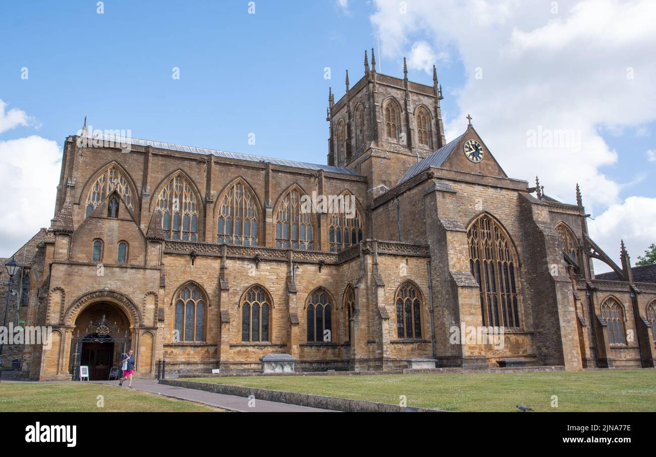 Sherborne Abbey viewed from the south Stock Photo