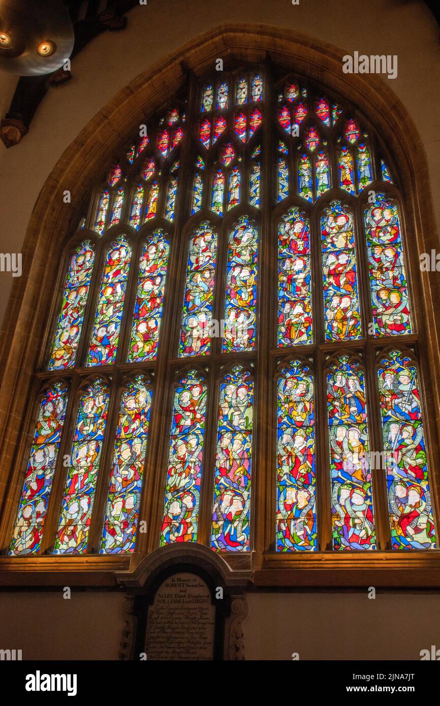 Sherborne Abbey south transept window by Augustus Welby Northmore Pugin Stock Photo
