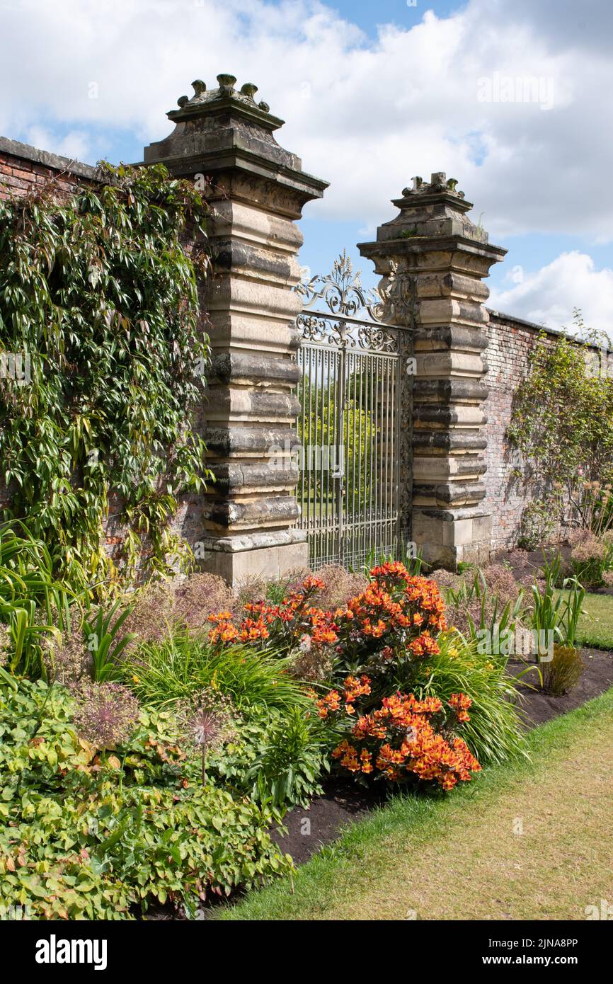 Castle Howard walled garden gate Stock Photo