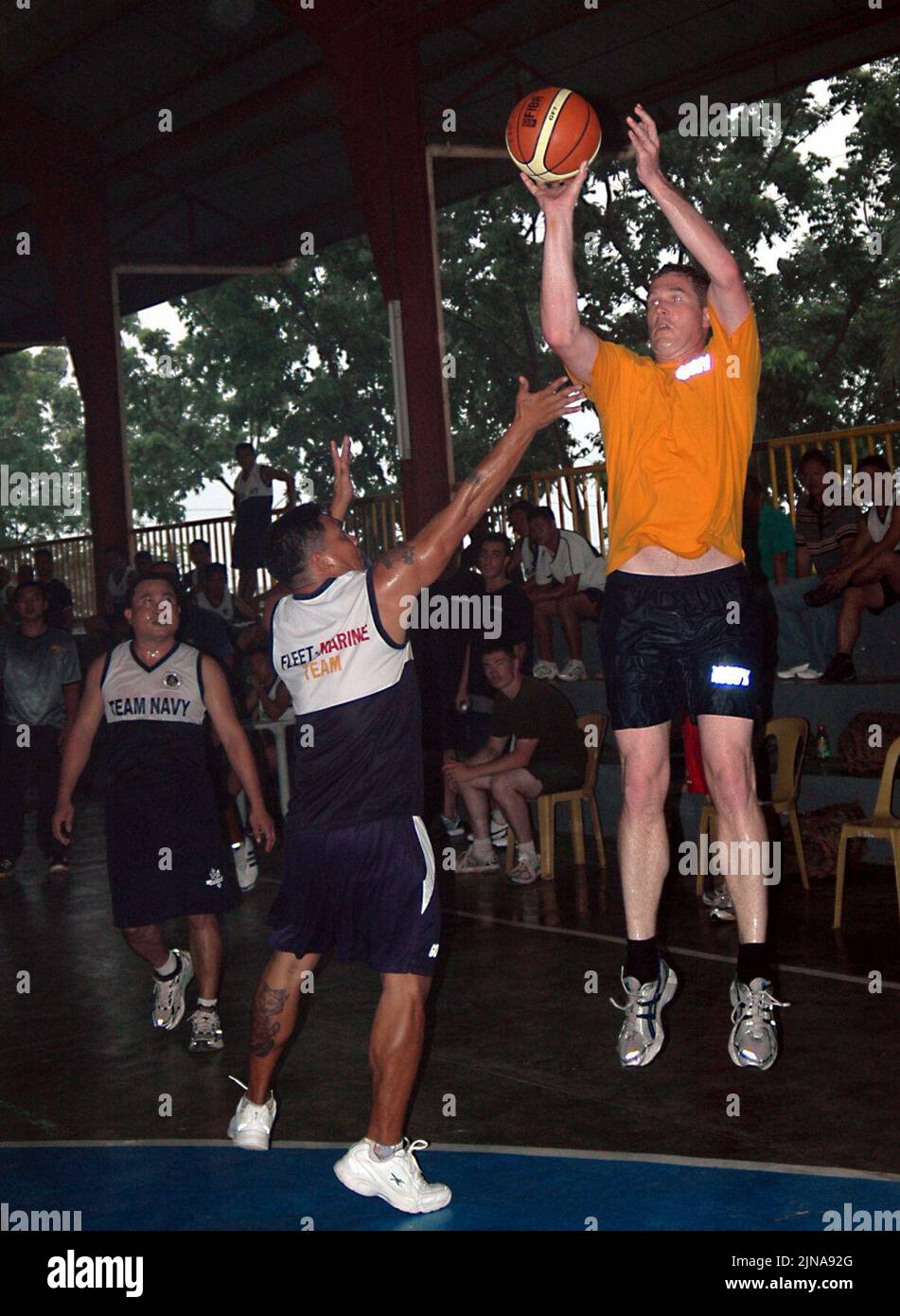 Taking a shot during a basketball game Stock Photo Alamy