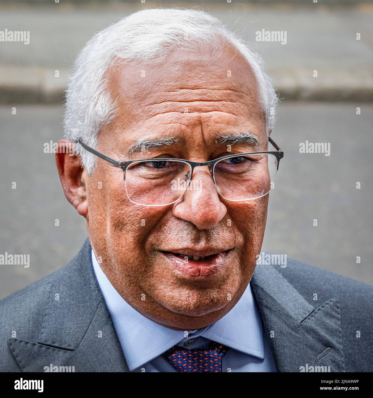 António Costa, Prime Minister of Portugal, official visit to London, close up of face Stock Photo