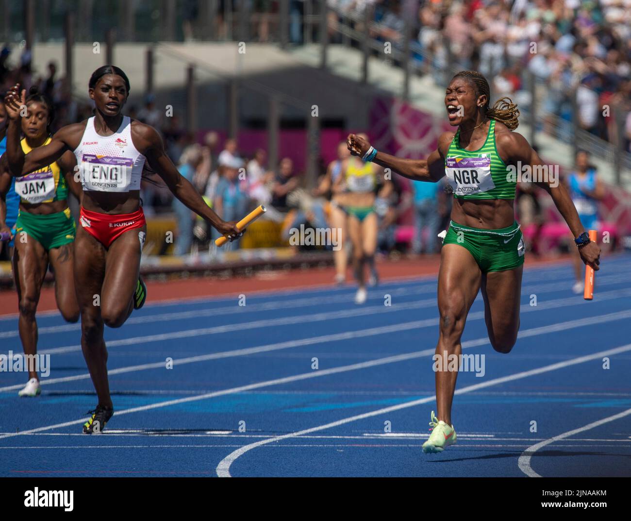 Daryll Neita of England and Nzubechi Grace Nwokocha of Nigeria
