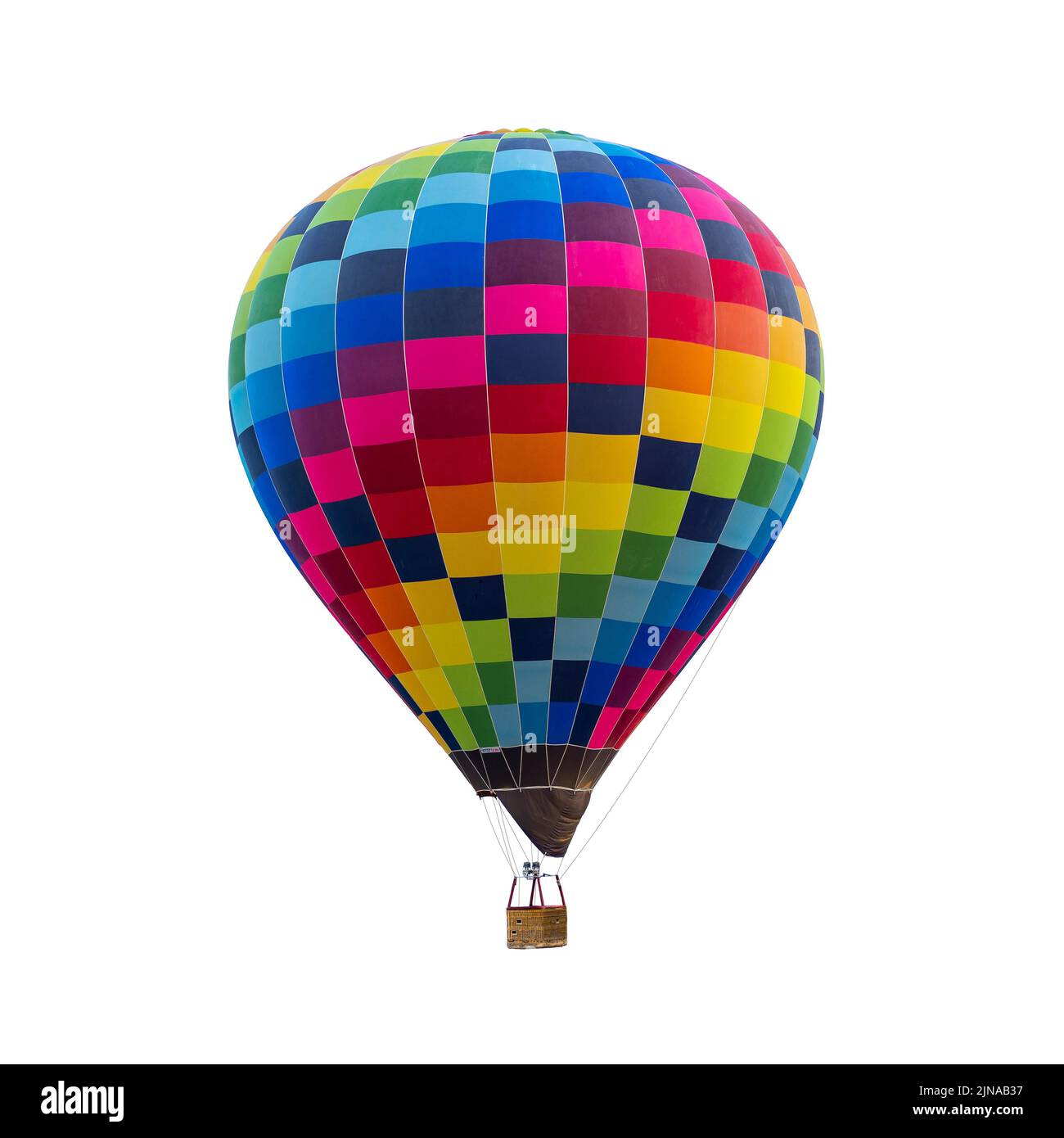 hot air balloon with different colors isolated on white background. Stock Photo