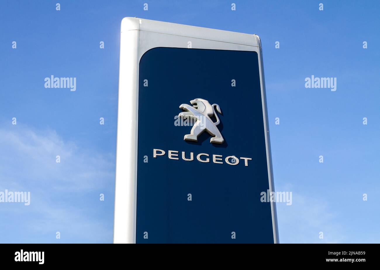 Peugeot automobile company logo. French car manufacturer sign ...