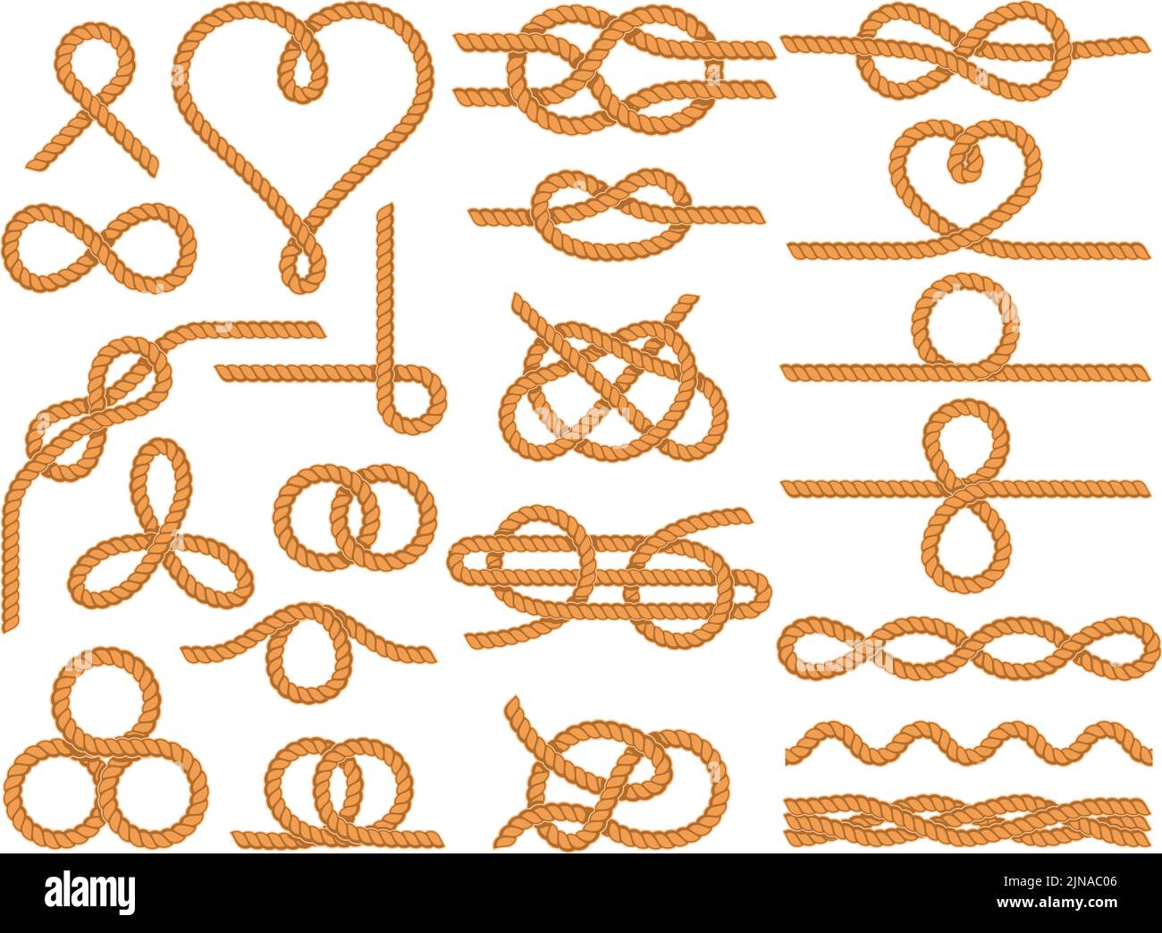 Nautical rope knots. Nautical knot ornaments, yacht style dividers and