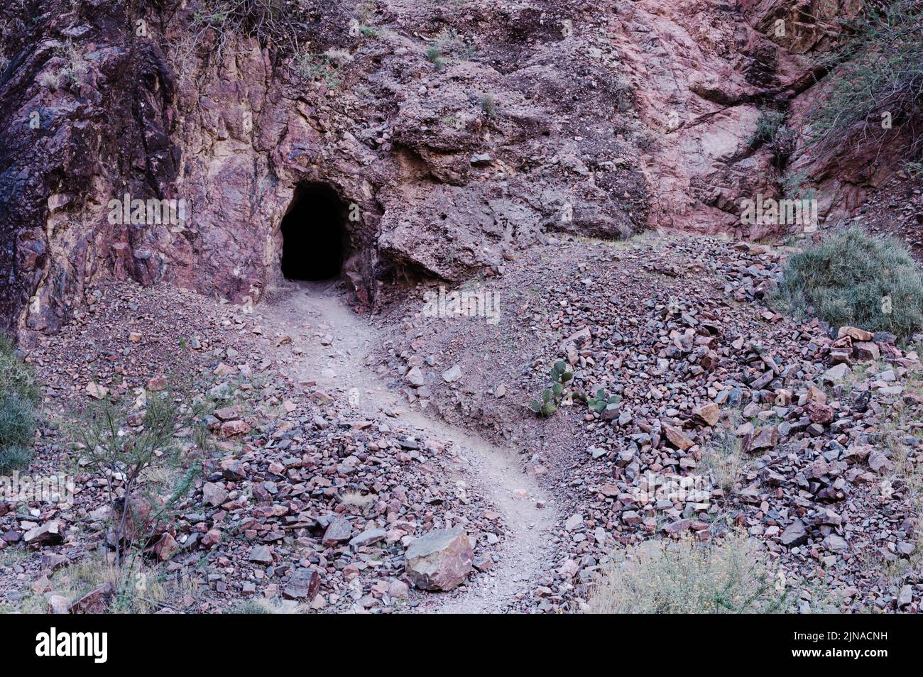 Cave on Bright Angel Trail in Grand Canyon National Park Stock Photo