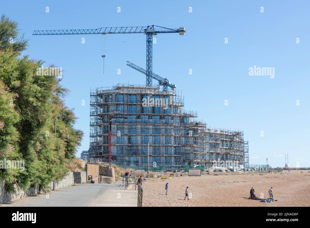 Construction in progress at Folkestone’s Shoreline seafront development Stock Photo