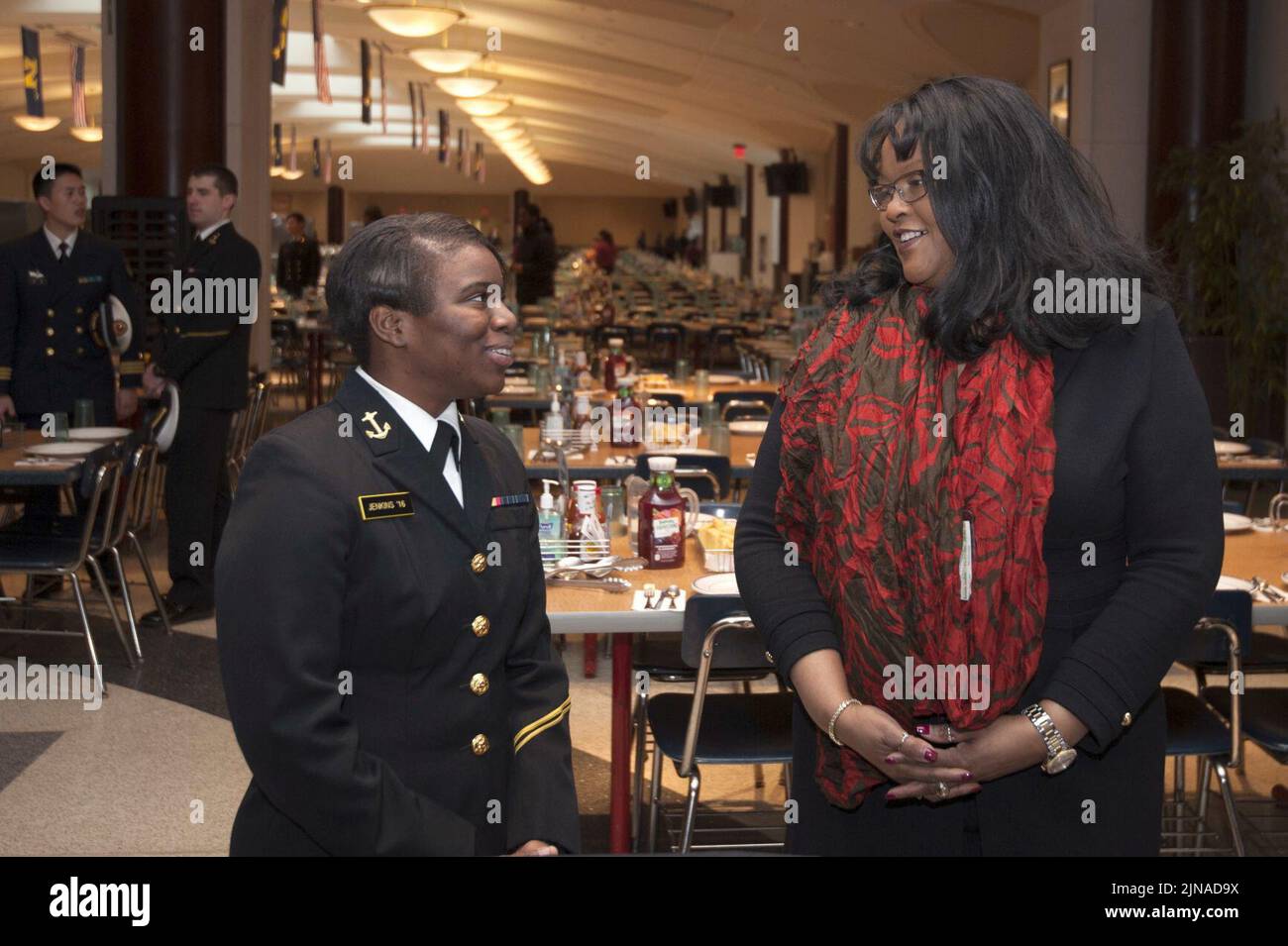 Talking with Janie L. Mines 150202 Stock Photo - Alamy