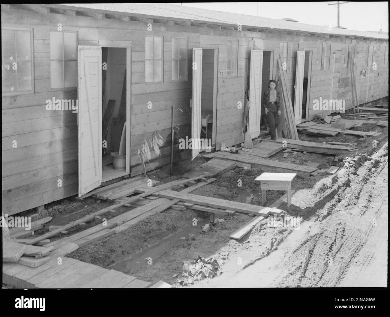 Tanforan Assembly center, San Bruno, California. Barracks for family