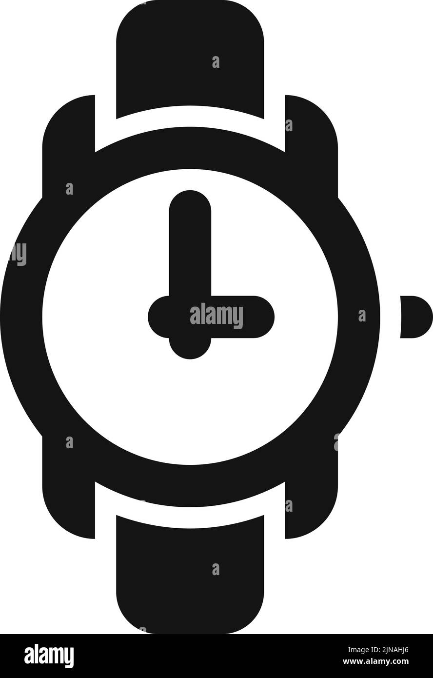 Watch black icon. Hand wrist clock symbol Stock Vector