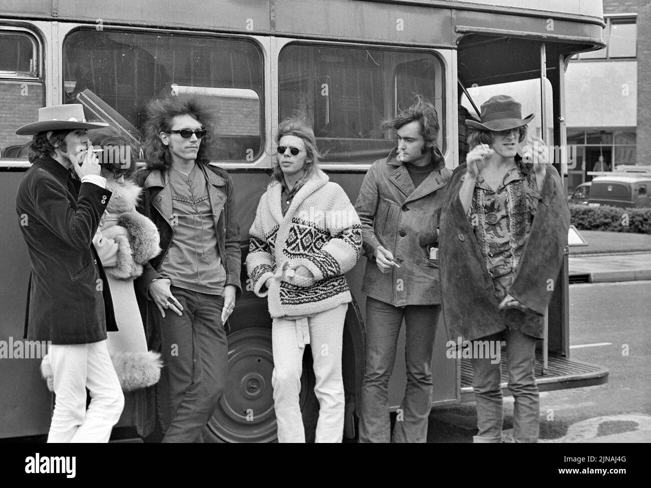 JEFFERSON AIRPLANE  US rock group during their trip to the ill-fated gig at Bath Festival in June 1970 Stock Photo