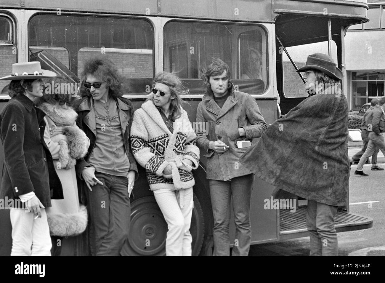 JEFFERSON AIRPLANE  US rock group during their trip to the ill-fated gig at Bath Festival in June 1970 Stock Photo