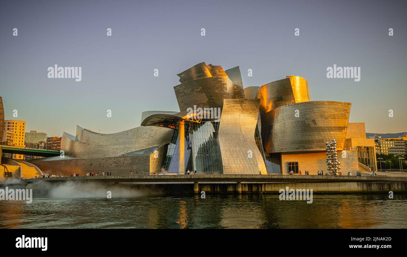 Exterior of Guggenheim Museum in Bilbao, Spain Stock Photo