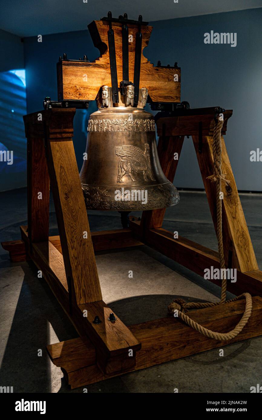 A vertical shot of Sargon the Great Ruler of Mesopotamia old bell Stock ...