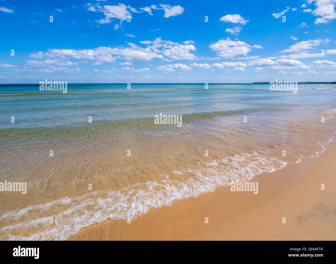 Shoreline beach on Lake Michigan in Jacksonport in Door County Wisconsin USA Stock Photo