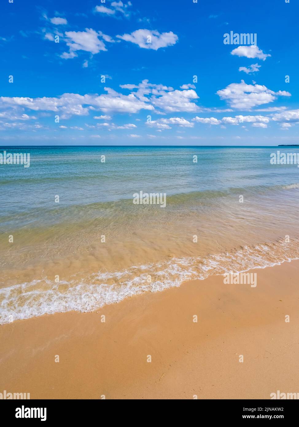 Shoreline beach on Lake Michigan in Jacksonport in Door County Wisconsin USA Stock Photo