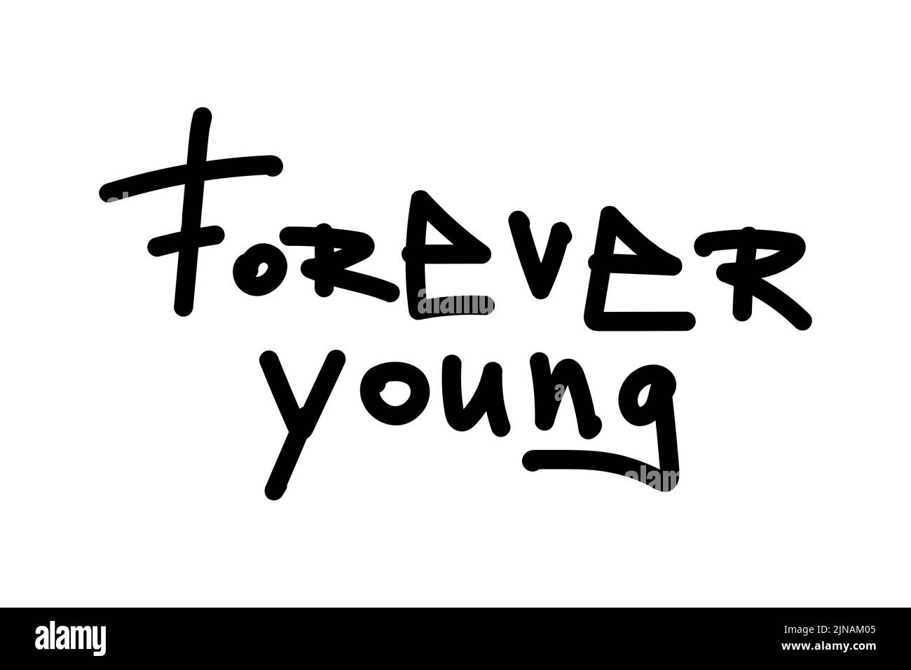 Isolated graffiti tag Forever young. Vector illustration.  Stock Vector