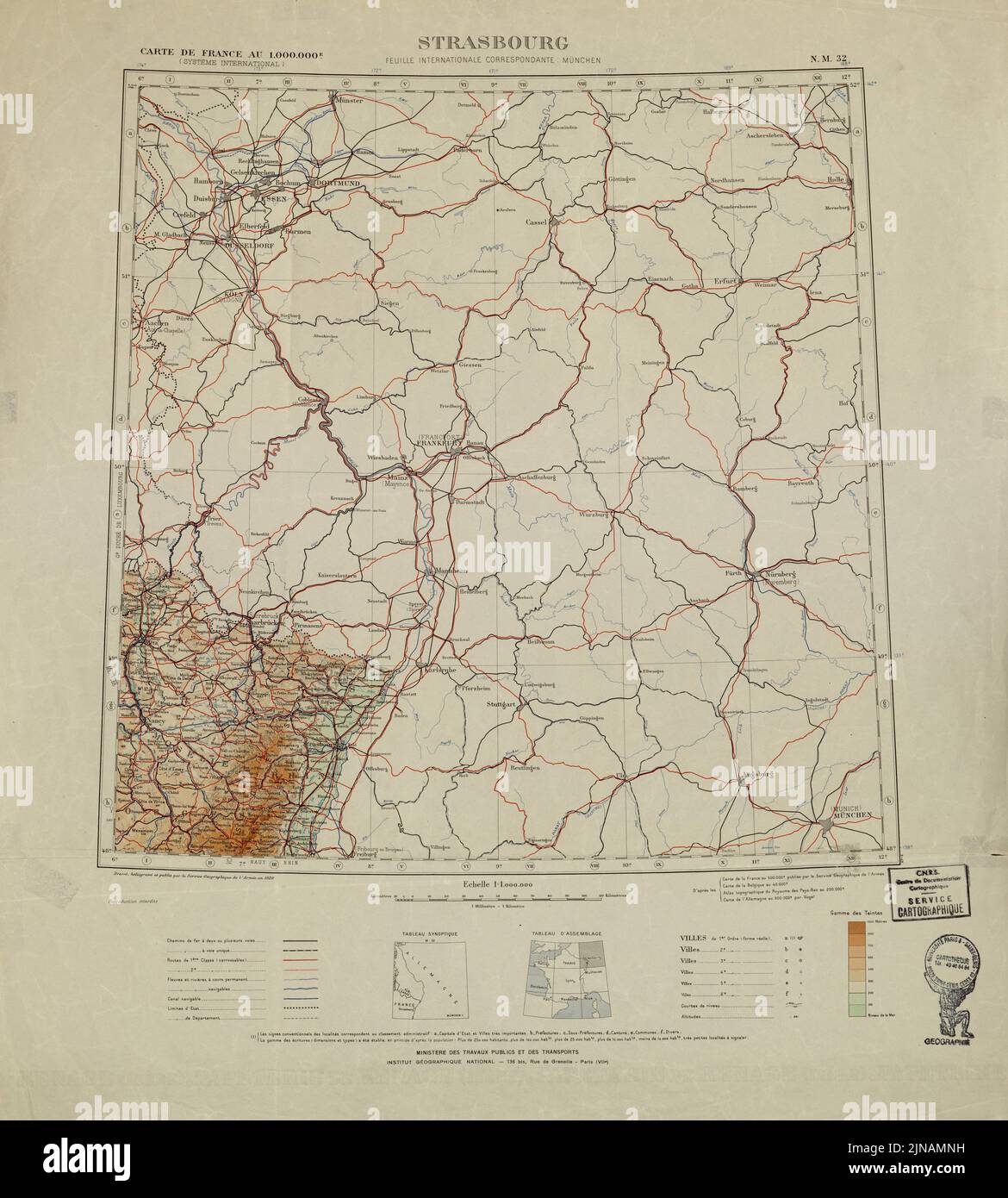 Strasbourg Map, Map of Strasbourg, Strasbourg Plan, Strasbourg City Plan, Strasbourg Print, Old Strasbourg Map, France Map, Map of France, 1926 Stock Photo