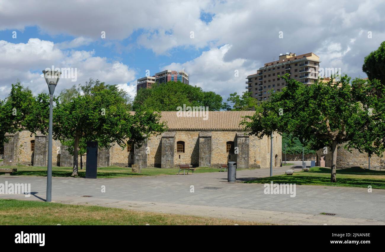 a view of the supplementary buildings inside the Citadel of Pamplona, in Pamplona, in the Chartered Community of Navarre, Spain Stock Photo