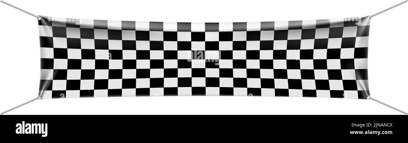 Realistic banner with transparent pattern. Promo mockup Stock Vector