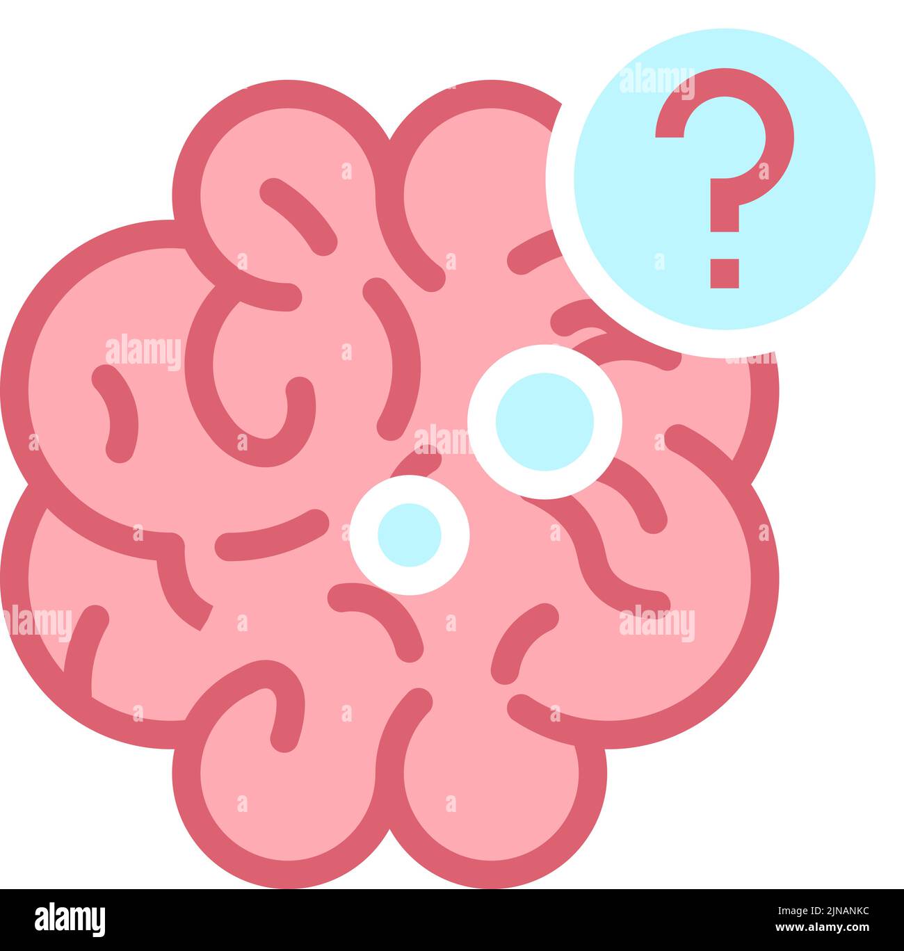 Brain icon with question mark. Problem solving mind Stock Vector