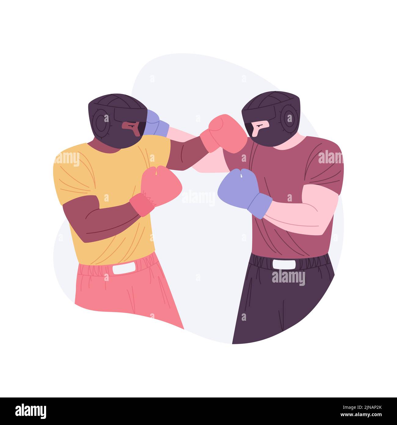 Sparring on the ring isolated cartoon vector illustrations. Stock Vector