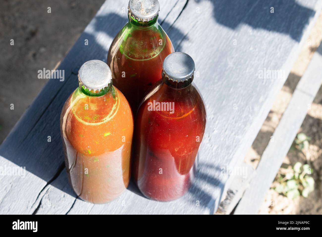 Homemade Tomato sauce in the glass bottle Stock Photo - Alamy