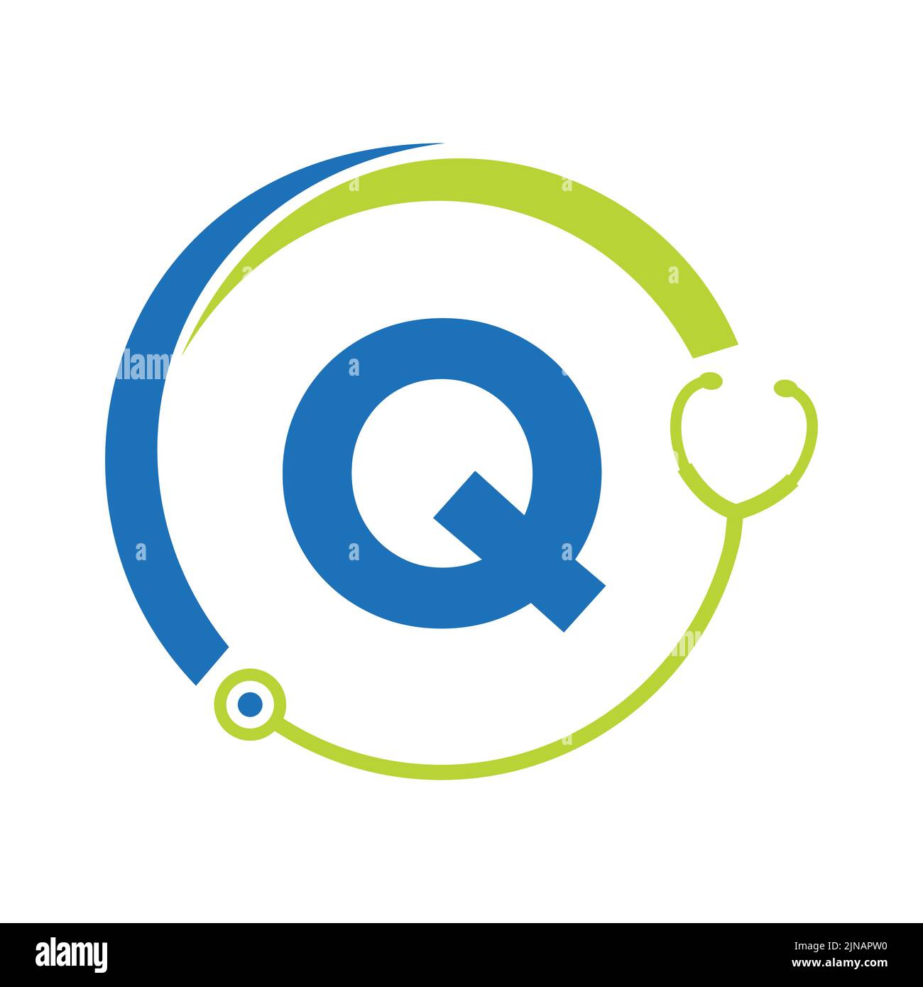 Healthcare Symbol Doctor and Medical Logo on Letter Q Template. Doctors