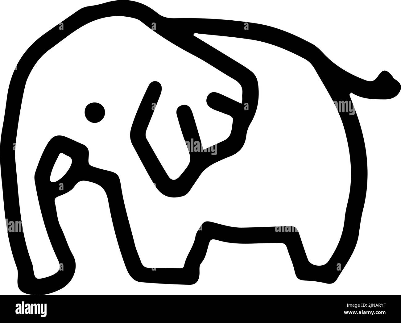 Simple elephant black and white line art Stock Vector Image & Art - Alamy