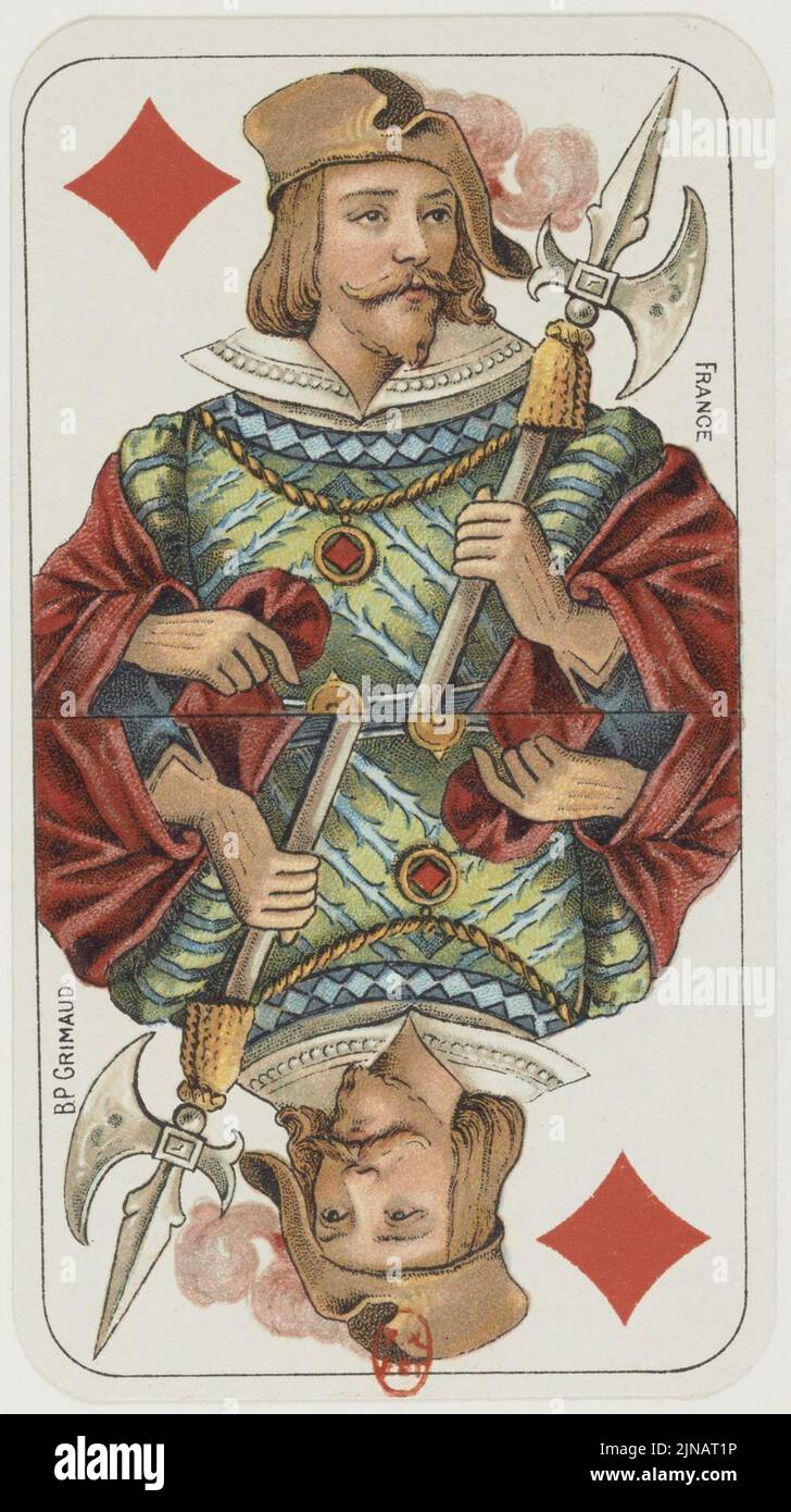 Tarot nouveau Grimaud 1898 Diamonds Jack Stock Photo Alamy