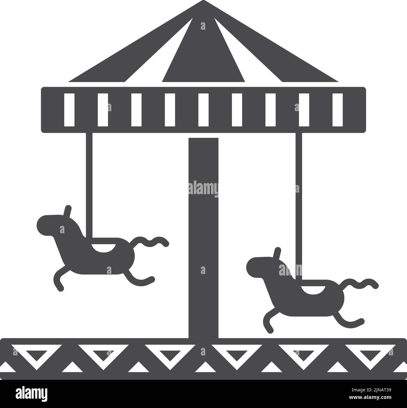Carousel icon. Horse merry-go round carnival ride Stock Vector
