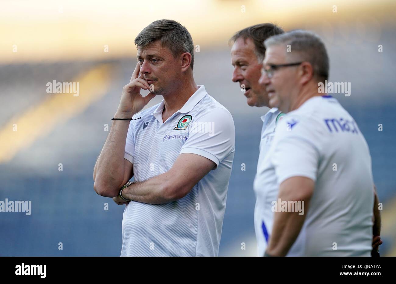Blackburn Rovers manager Jon Dahl Tomasson (left) prior to the Carabao Cup, first round match at Ewood Park, Blackburn. Picture date: Wednesday August 10, 2022. Stock Photo