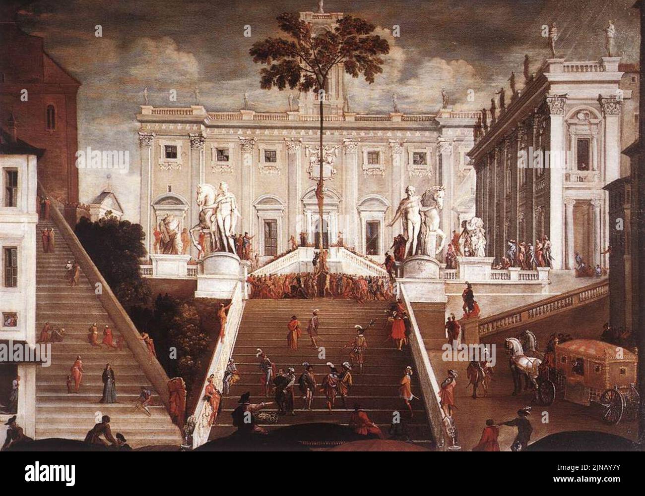 Tassi, Agostino - Competition on the Capitoline Hill - 1630s Stock Photo