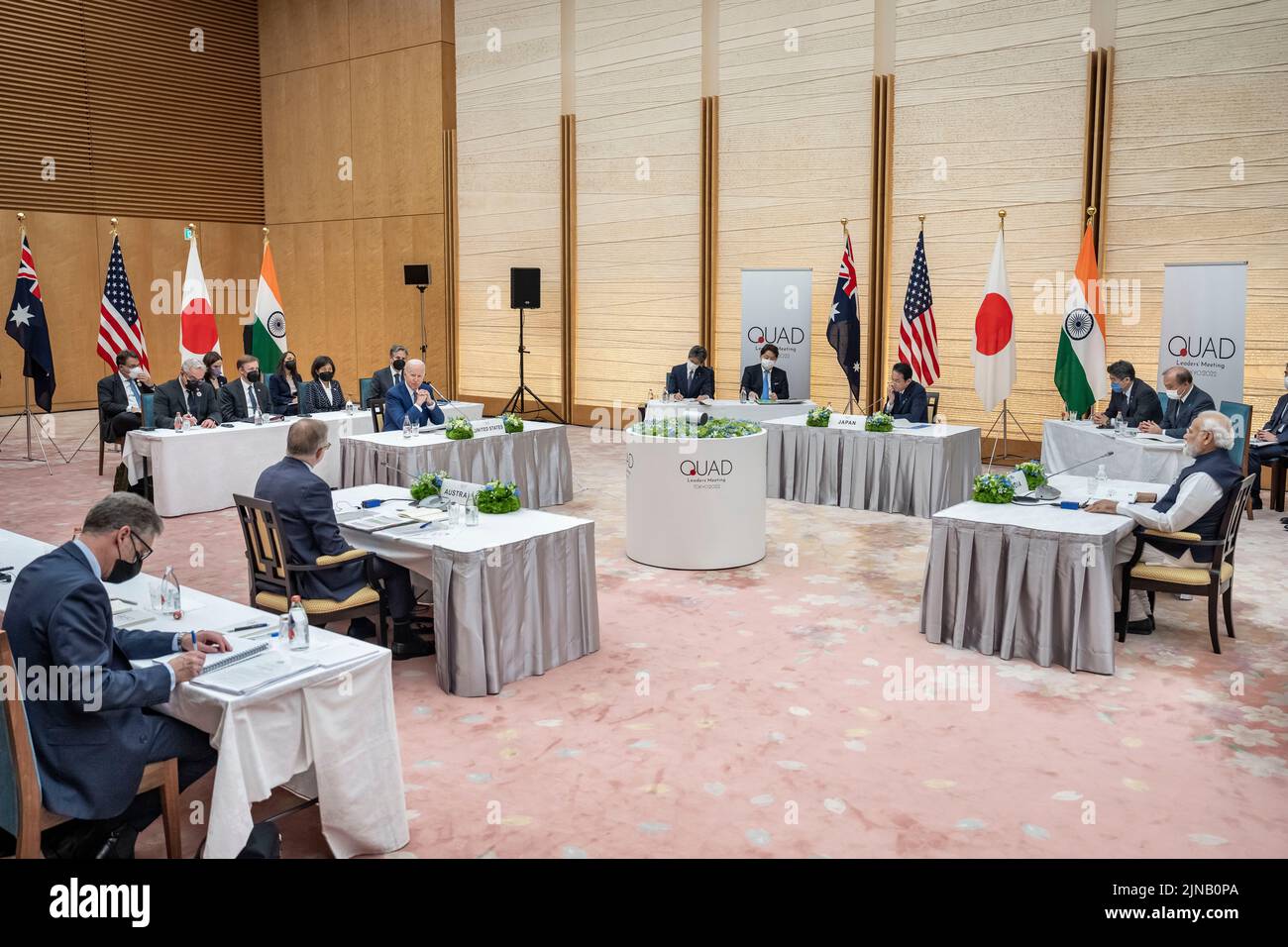President Joe Biden delivers remarks at the Quad Leaders’ Summit, Tuesday, May 24, 2022, at Kantei in Tokyo. (Official White House Photo by Adam Schultz) Stock Photo