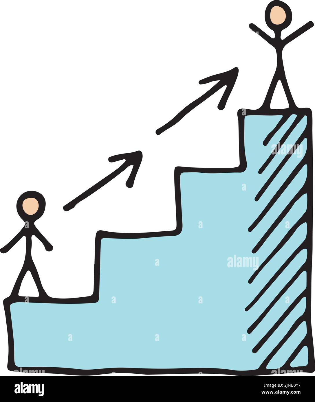 Career ladder doodle. Success steps color icon Stock Vector Image & Art ...