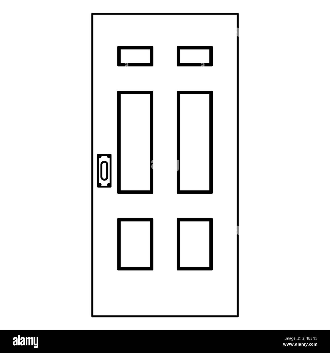 Door entrance vector illustration house outline. Doorway interior exit isolated white and front architecture room line thin Stock Vector