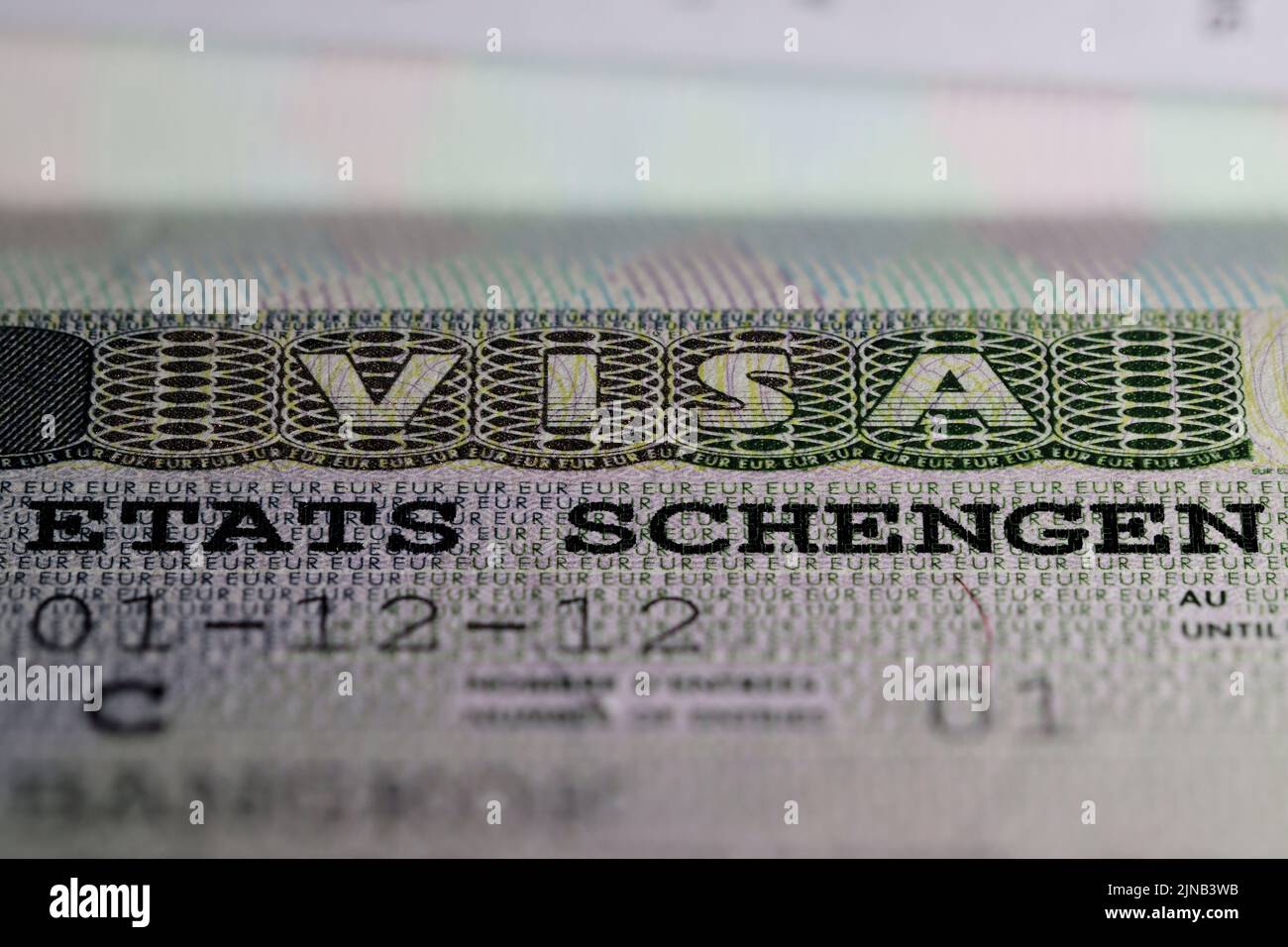 Schengen States visa in passport Stock Photo