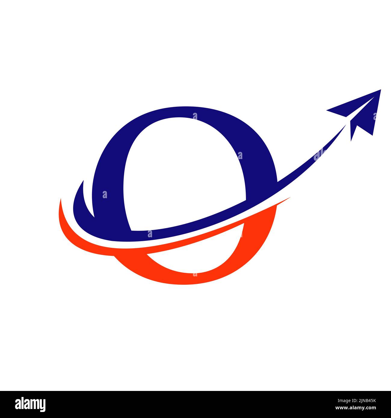 Travel Logo On Letter O Vector Template. Letter O Air Travel Logo Design Stock Vector