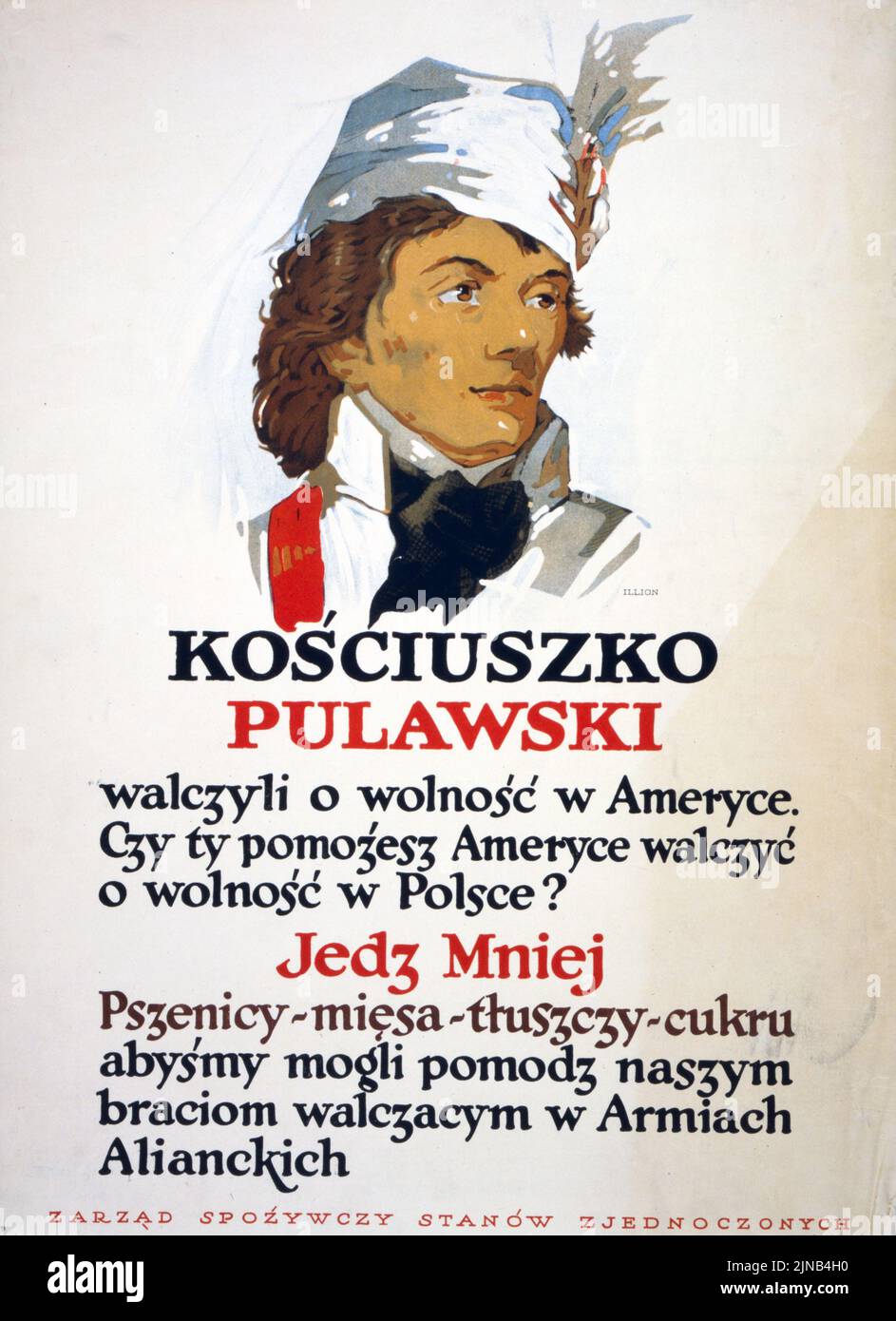 Kościuszko, Pułaski (1917) World War I era poster by George Illian, Polish language Stock Photo
