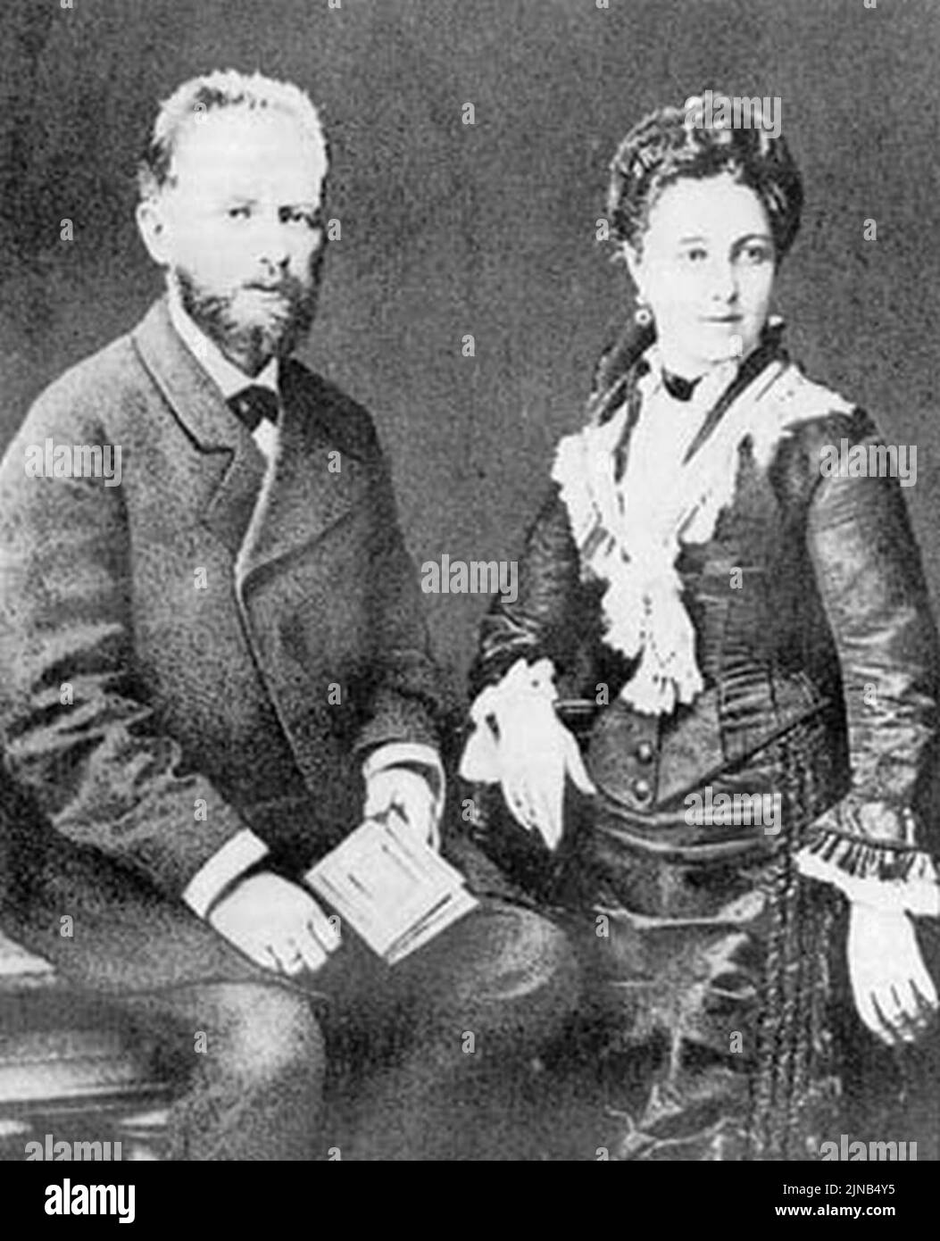 Tchaikovsky with wife Antonina Miliukova Stock Photo