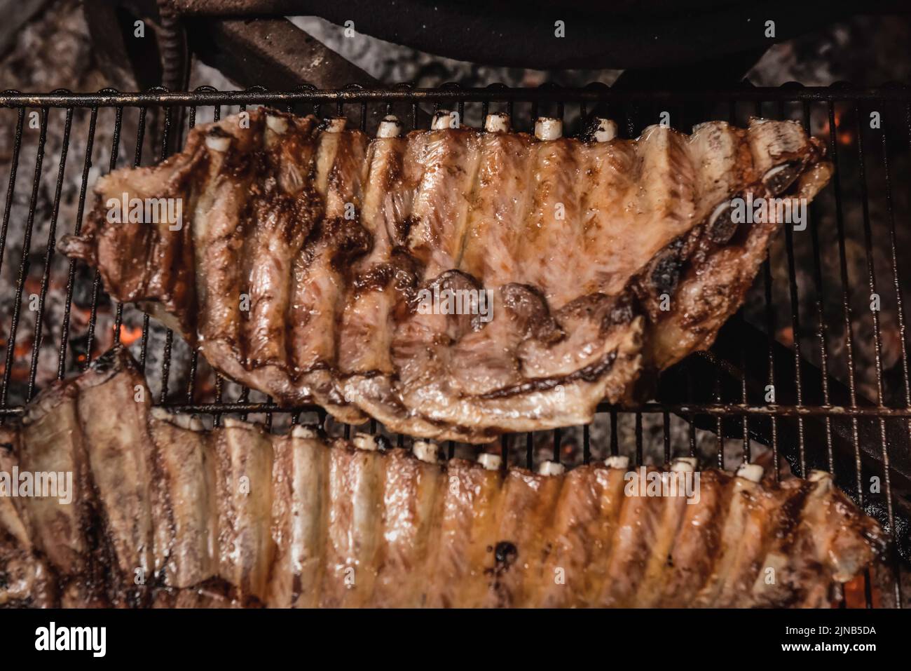 Roasted Crispy Ribs, traditional Argentinian barbecue Stock Photo - Alamy