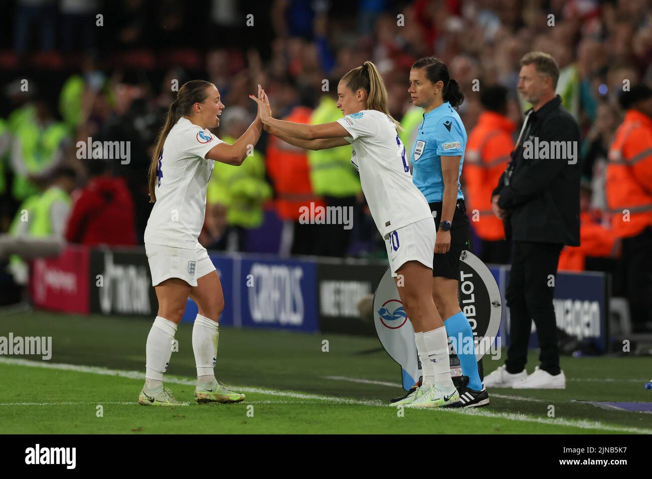 Sheffield, England, 26th July 2022. Fran Kirby of England is substituted for Ella Toone during the UEFA Women's European Championship 2022 match at Bramall Lane, Sheffield. Picture credit should read: Jonathan Moscrop / Sportimage Stock Photo