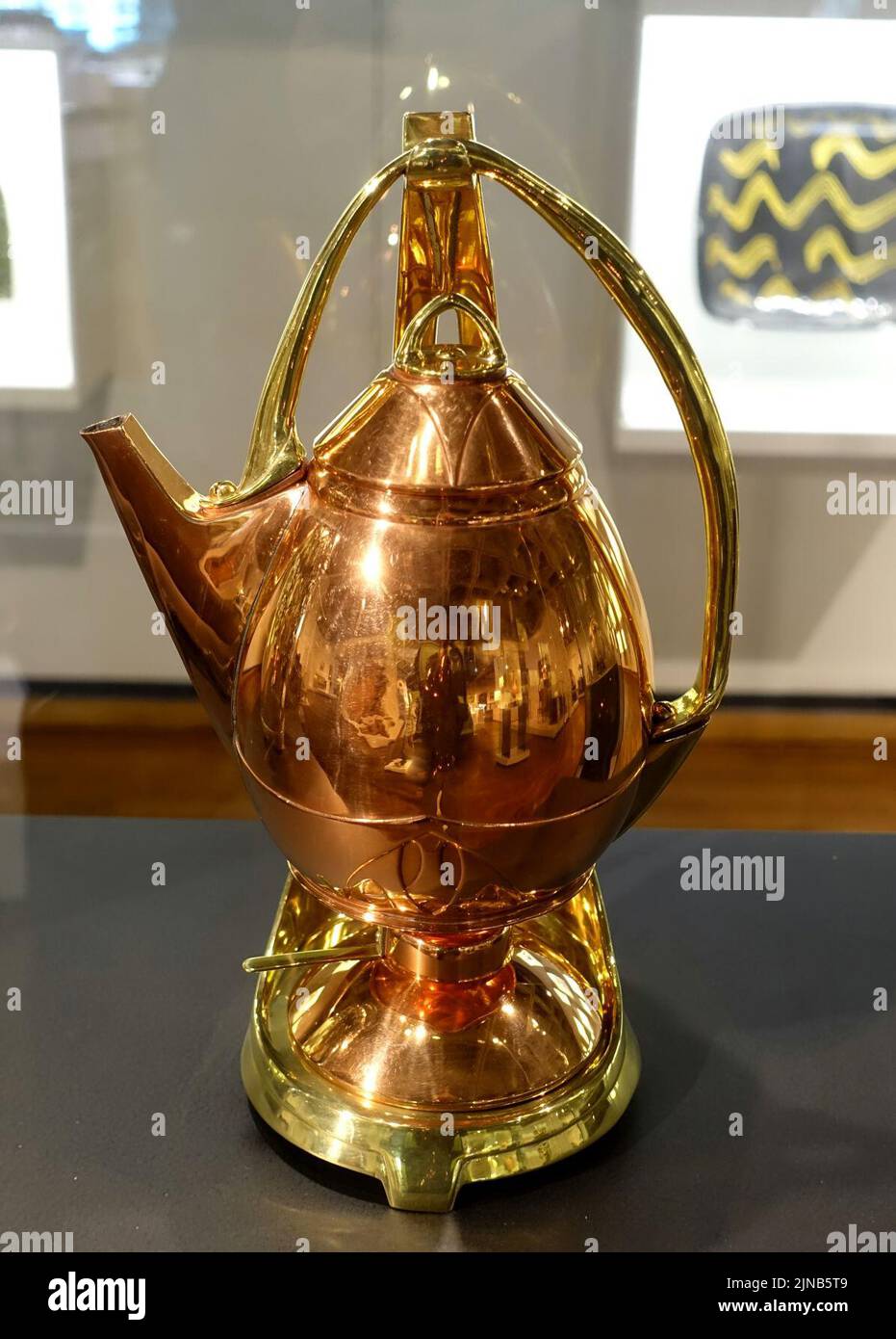 Tea kettle and stand, Albin Mueller, made by Eduard Hueck Metallwarenfabrik, Luedenscheid