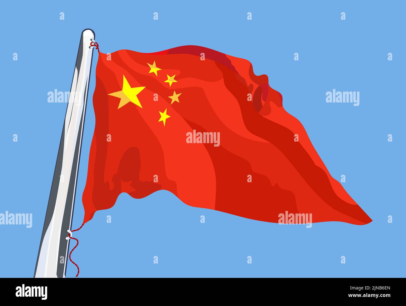 Flag of China. Waving in the wind. Vector Stock Vector Image & Art Alamy