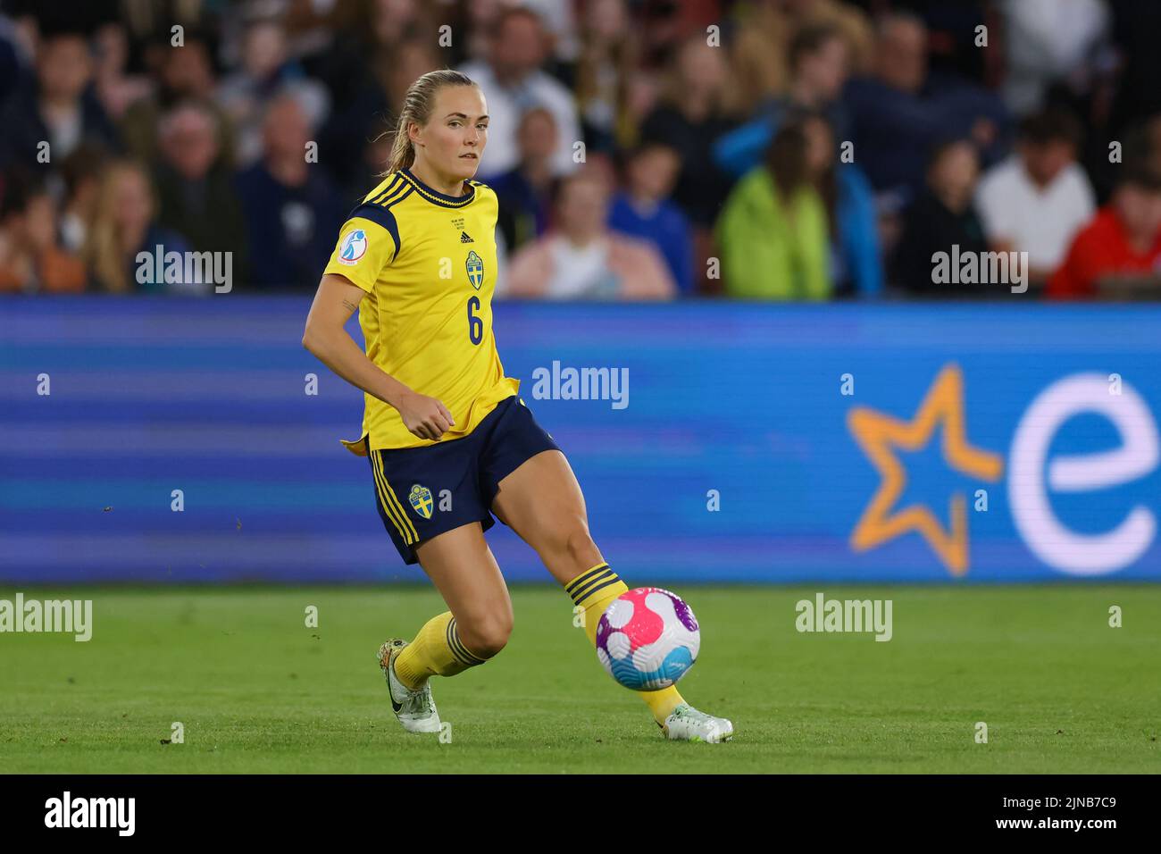 Sheffield, England, 26th July 2022. Magdalena Eriksson of Sweden during the UEFA Women's European Championship 2022 match at Bramall Lane, Sheffield. Picture credit should read: Jonathan Moscrop / Sportimage Stock Photo