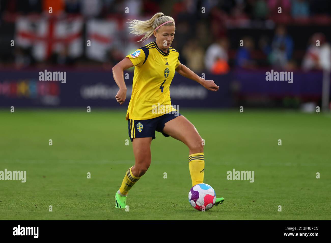 Sheffield, England, 26th July 2022. Hanna Glas of Sweden during the UEFA Women's European Championship 2022 match at Bramall Lane, Sheffield. Picture credit should read: Jonathan Moscrop / Sportimage Stock Photo