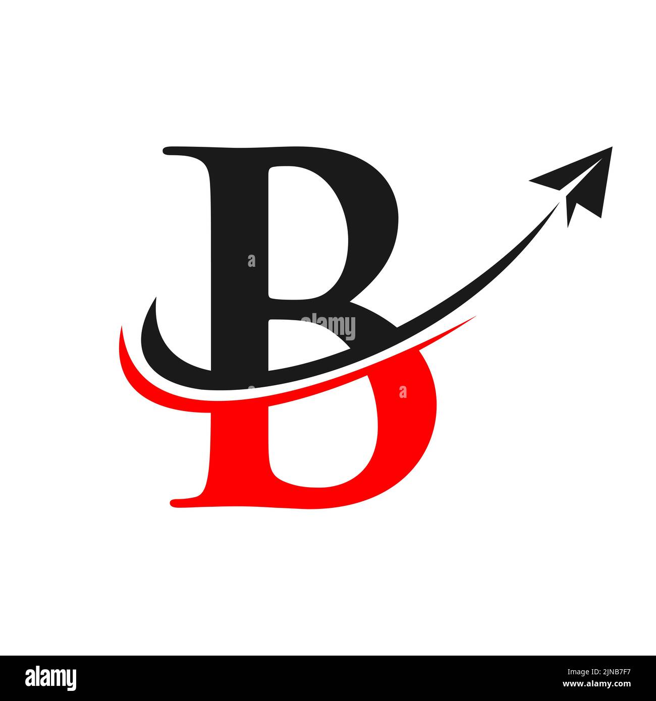 Travel Logo On Letter B Vector Template. Letter B Air Travel Logo Design Stock Vector